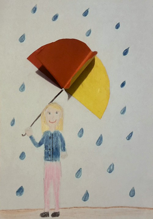 Őszi esernyős kép készítése