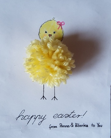 Csibés képeslap készítése húsvétra