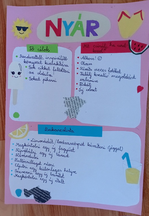Nyári inspiráló kép készítése kollázs technikával