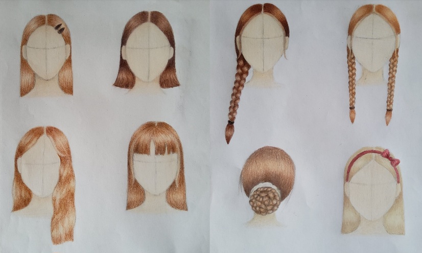 Emberi test rajzolása - Az arc és a fej részei 5. - Lány hajstílusok 